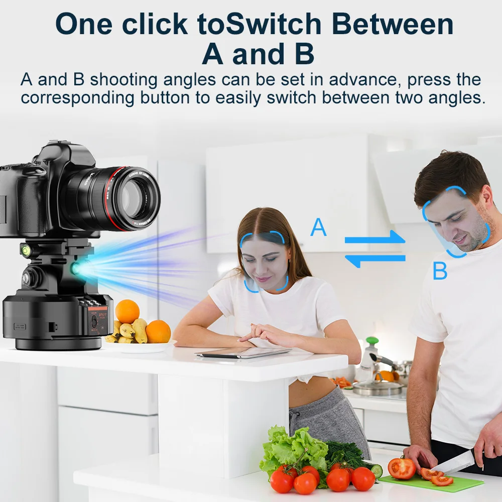ZIFON YT2000 Remote Motorized PTZ, AI Face Recognition, Horizontal 360° Rotation for Camera Smartphone Action Camera Live Stream