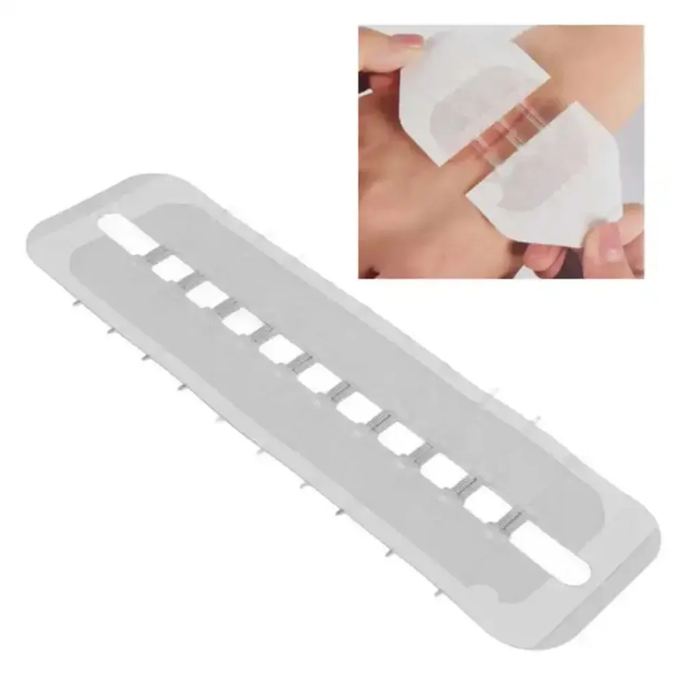 Vendajes para heridas con puntada de cremallera, cierres de heridas de emergencia, adhesivo sin costuras, cortable, sutura rápida, transpirable, indoloro, Bandaid impermeable