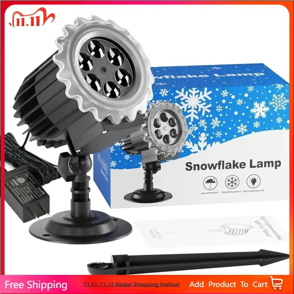 

9W Outdoor Snowflake Projector Lights Super Bright Snowfall Lamp Waterproof Landscape Snowfall Projection Spotlight