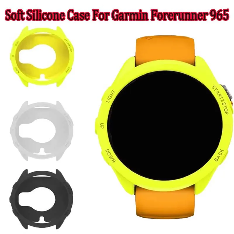 Soft Silicone Cover Case Screen Protector For Garmin Forerunner 965 Watch Case Protective Frame Shell Bumper