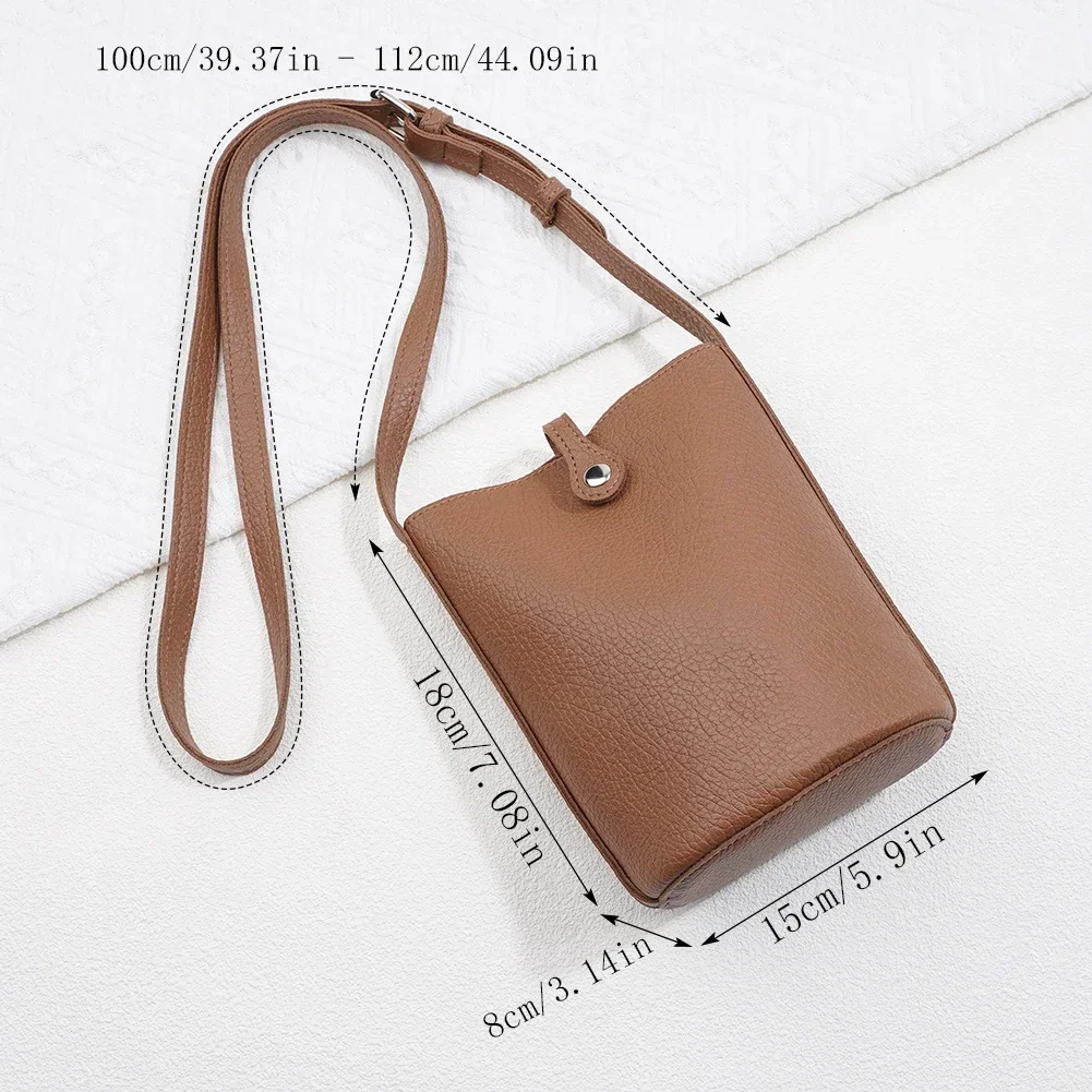 2025 new women's pu leather waterproof lightweight small mobile phone bag daily commuting versatile shoulder bag messenger bag