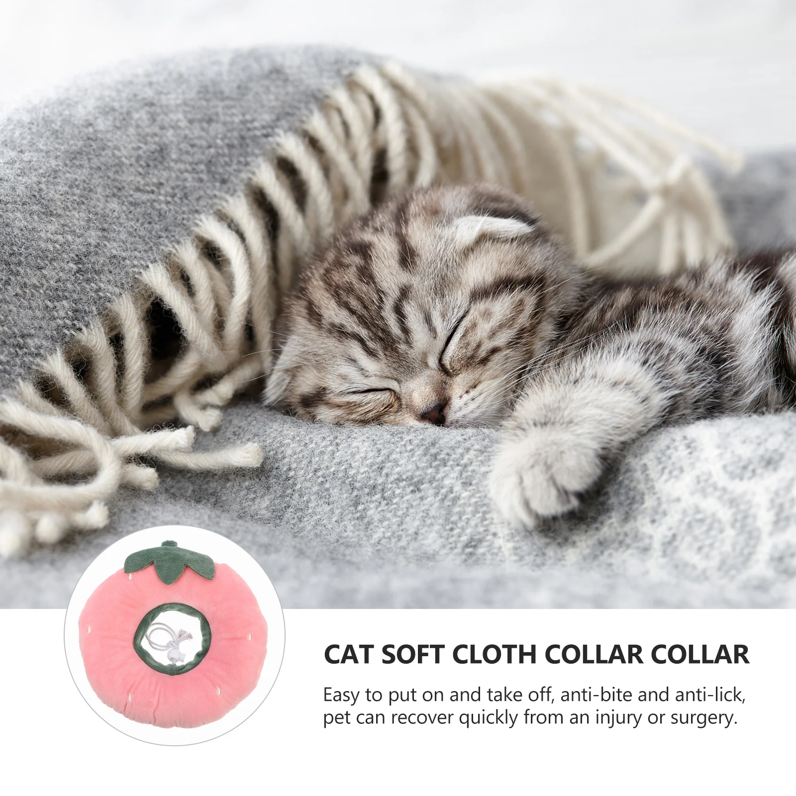 

Cat Recovery Collar Strawberry Shape Soft Lightweight Pet Protective Cone For Surgery Healing Halloween Party Photo Shoots