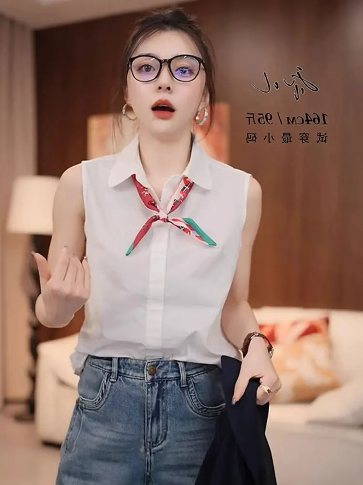 Chaleco coreano Sle con cuello Ele Svel irt, prendas de vestir exteriores para mujer, Top de principios de otoño, Material de calidad, ajuste holgado, botón D...