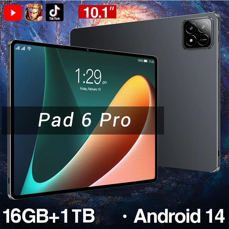 

2025 Xioami Android 14 Pad 6 Pro tablet 10.1 inch 16GB+1024GB Tablet PC napdragon888 10000mah Global 5G WIFI Original Tablette