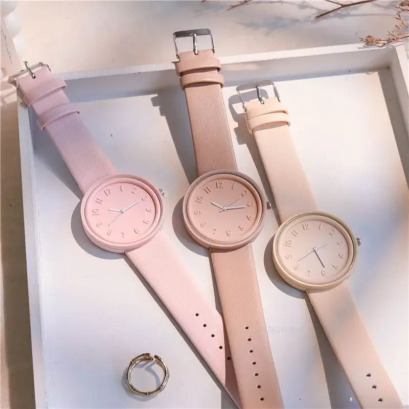 Fashion Simple Women Quartz Watch Ins Student Man and Women Style Round Leisure Vintage Wristbatch Relogio Feminino Reloj Mujer