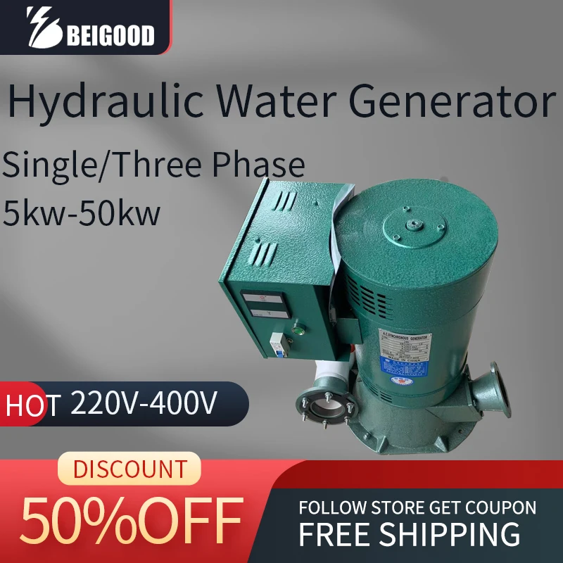 10KW 380V Hydro Generator 5000W 220V 230V 240V Micro Hydraulic Turbine Water Electromagnet Full Copper Core High Power Household