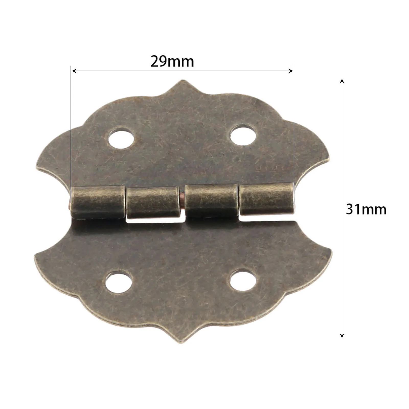 4pcs Antique Bronze 29*31mm Flower Cabinet Door Hinge Furniture Chest Wood Jewelry Box Wine Case Retro Decor