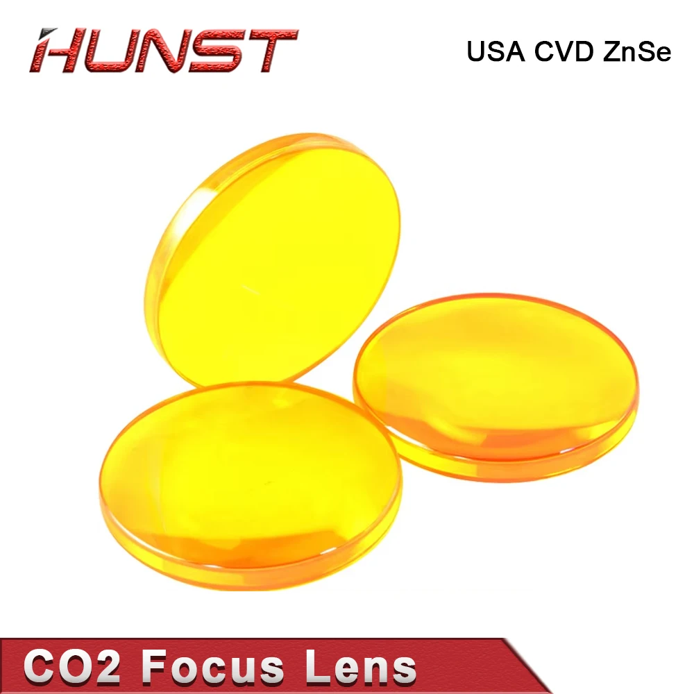 HUNST USA CVD ZnSe Focus Lens Dia 12mm 18mm 19.05mm 20mm FL 38.1 50.8 63.5 76.2 101.6mm For Co2 Laser Engraving Cutting Machine