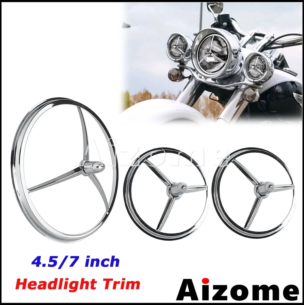 

Мотоциклетная пуля, 7-дюймовая накладка на фару и 4,5-дюймовые противотуманные фары, безельные кольца для Halrey Road King Street Glide Softail