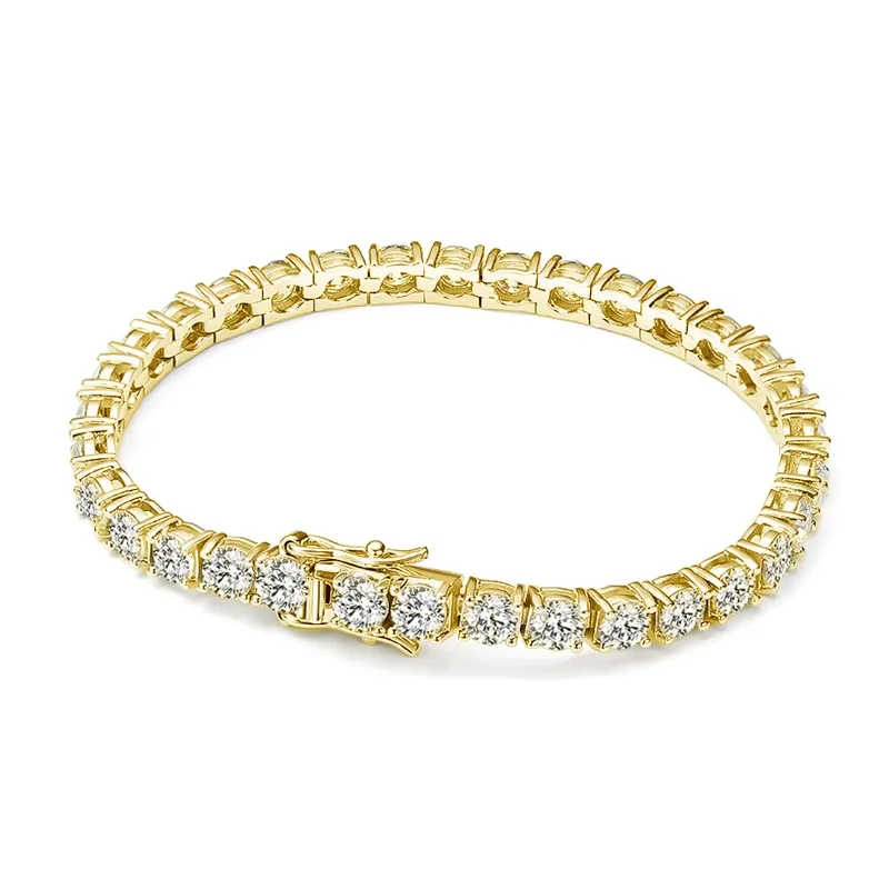 Knobspin 3mm 4mm Moissanite Tennis Armband Vol Diamanten GRA Gecertificeerd s925 Sterling Verzilverd 18k Witgoud Bruiloft Verlovingsfeest Sieraden Armbanden voor Vrouwen Man