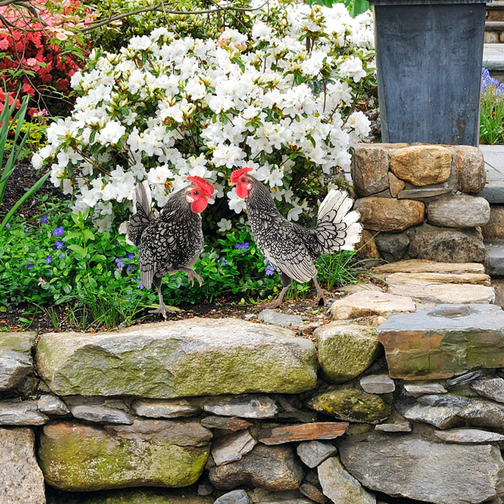 

2 Pcs Garden Decoration Garden Chicken Insert Chicken Stake Lawn nament Mini Yard Sign Pheasant Insert Decor