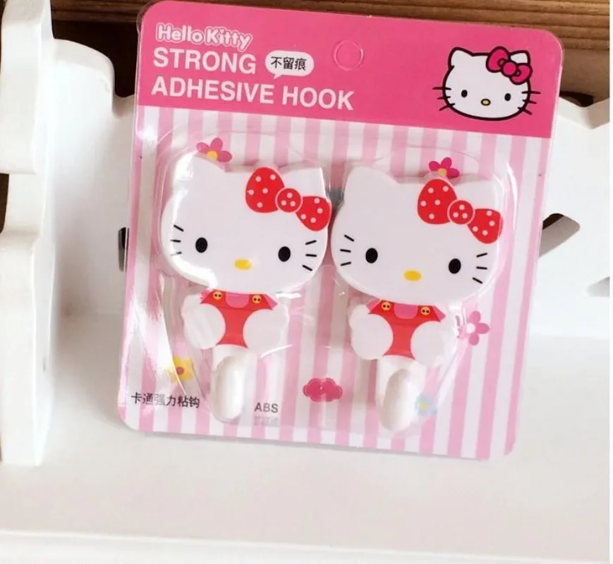 Sanrio Hello Kitty Sticking Hook Cute Anime Cartoon Kawaii KT Cat Non-marking No Punching Hook Fashion Home Goods Holiday Gifts