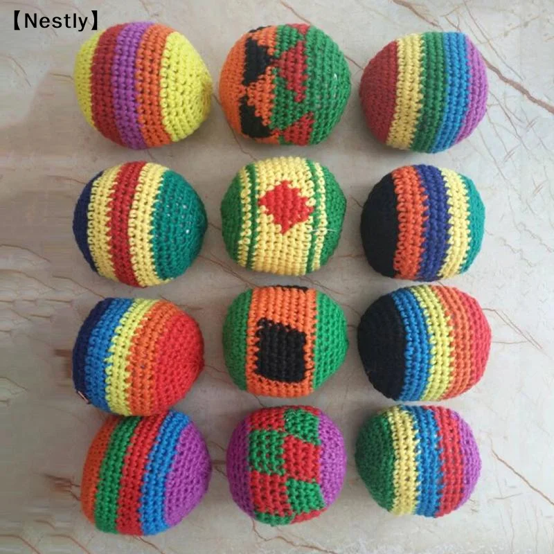 Handmade Sacks Footbag Toys Balls Juggling Ball Kid Outdoor Toys Soft Ball Funny Sandbag Throwing Game Toys〔Nest〕