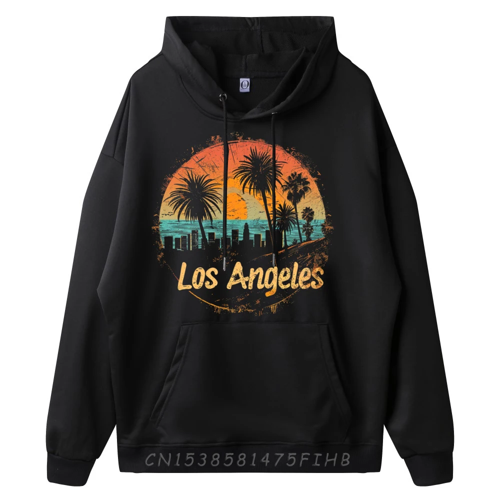 La Los Angeles California Ca Vintage 70s 80s Beach Palm Tree Printed Sweater Anime Pullover Hoodies Holidays