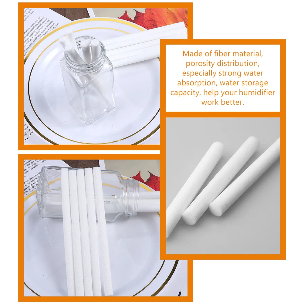 

40pcs Humidifier Cotton Sticks Fiber Diffuser Wands Replacement Filters For Essential Oil Aroma Bottle Long Volatile Rods Aroma