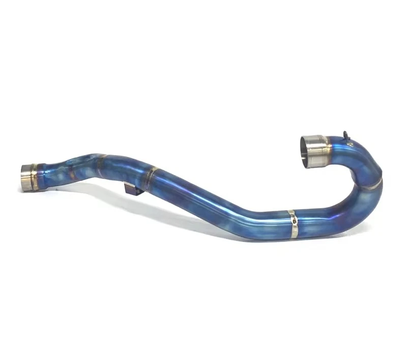 Titanium Alloy Exhaust Pipe for 530EXC 2008-2011 Motorcycle Exhaust Front Pipe Burned Blue Bike Exhaust Bend Pipe