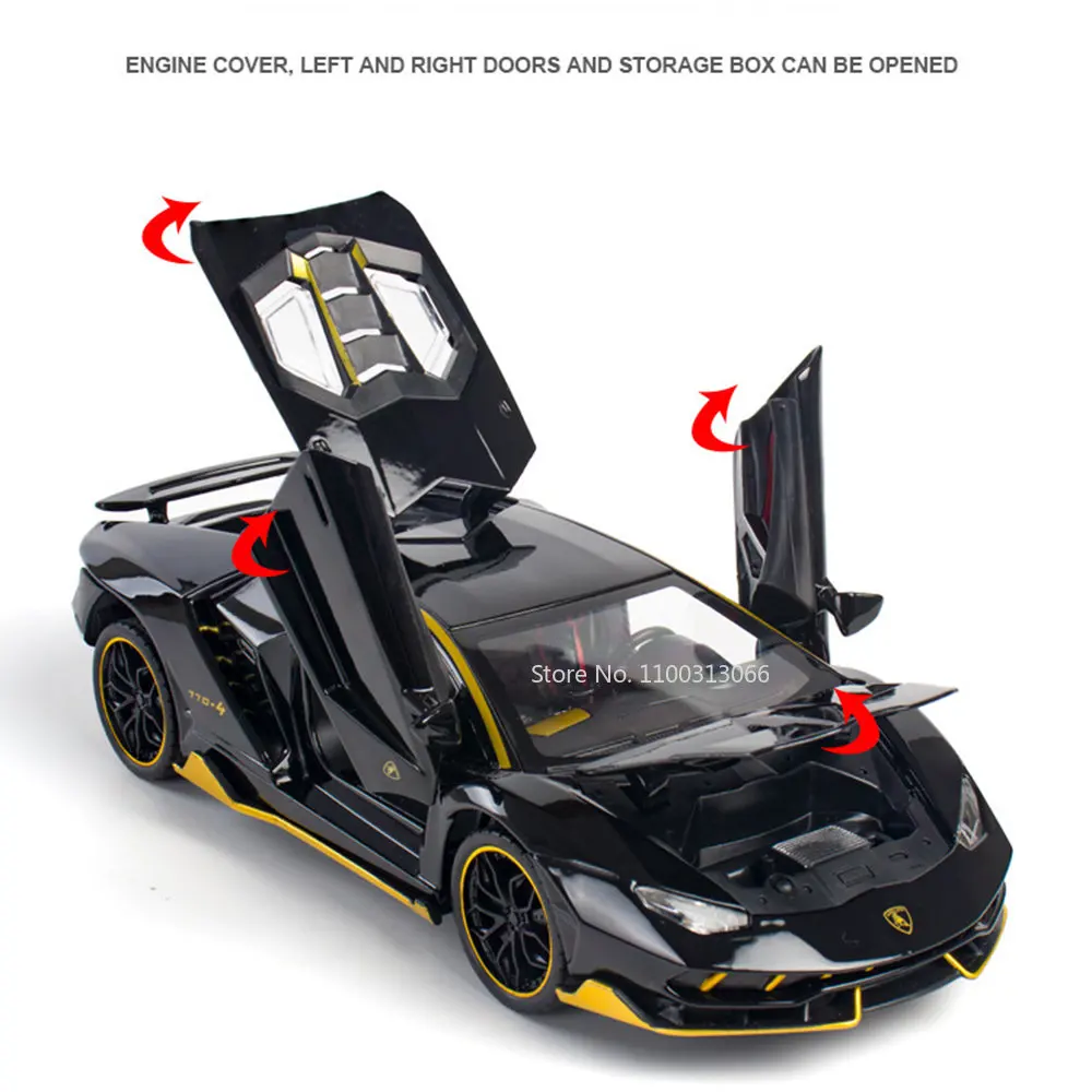 1/24 Lambo LP770-4 Legierung Gießt Druck Spielzeug Auto Modelle Metall Off-Road Fahrzeuge 4 Türen Geöffnet Mit Pull Zurück Sammlerstücke spielzeug Für Kinder