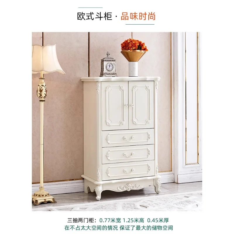 خزانة ذات أدراج على الطراز الأوروبي، خزانة غرفة نوم رئيسية، درج من الخشب الصلب، خزانة تخزين لغرفة المعيشة، خزانة بجانب السرير الفرنسية #4