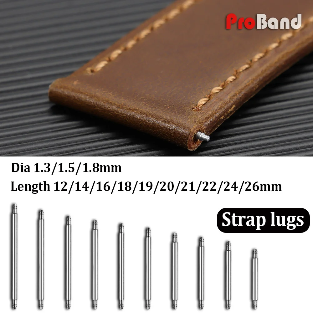 

12/14/16/18/19/20/21/22/24/26mm Watch Strap Buckle Lug Bar Dia 1.3/1.5/1.8 Stainless Steel Link Spring Pins Metal Connecting Rod