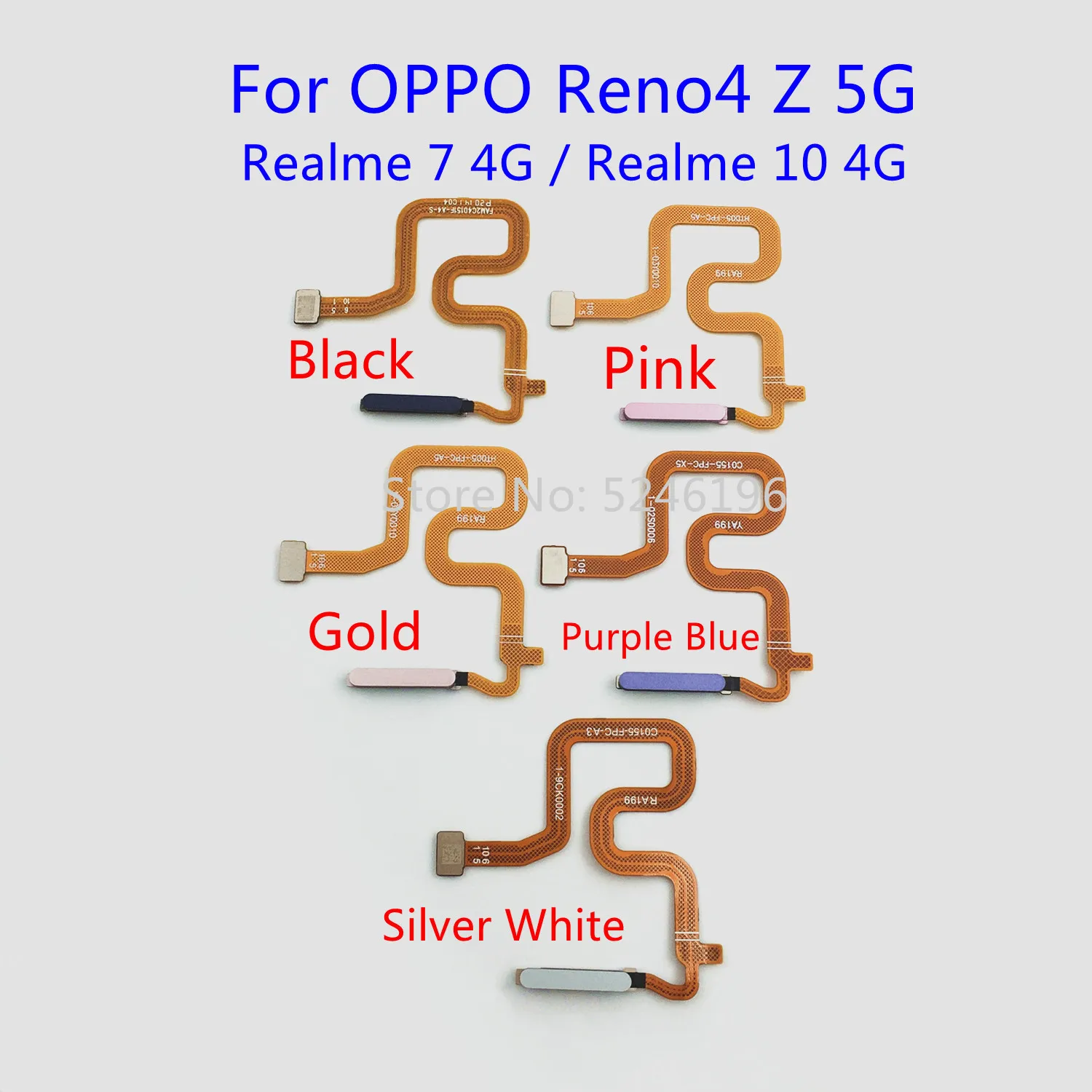 1pcs Fingerprint Sensor Flex Cable For OPPO Realme 7 4G Realme 10 4G Version OPPO Reno4 Z 5G 4Z Touch ID Replace Part.