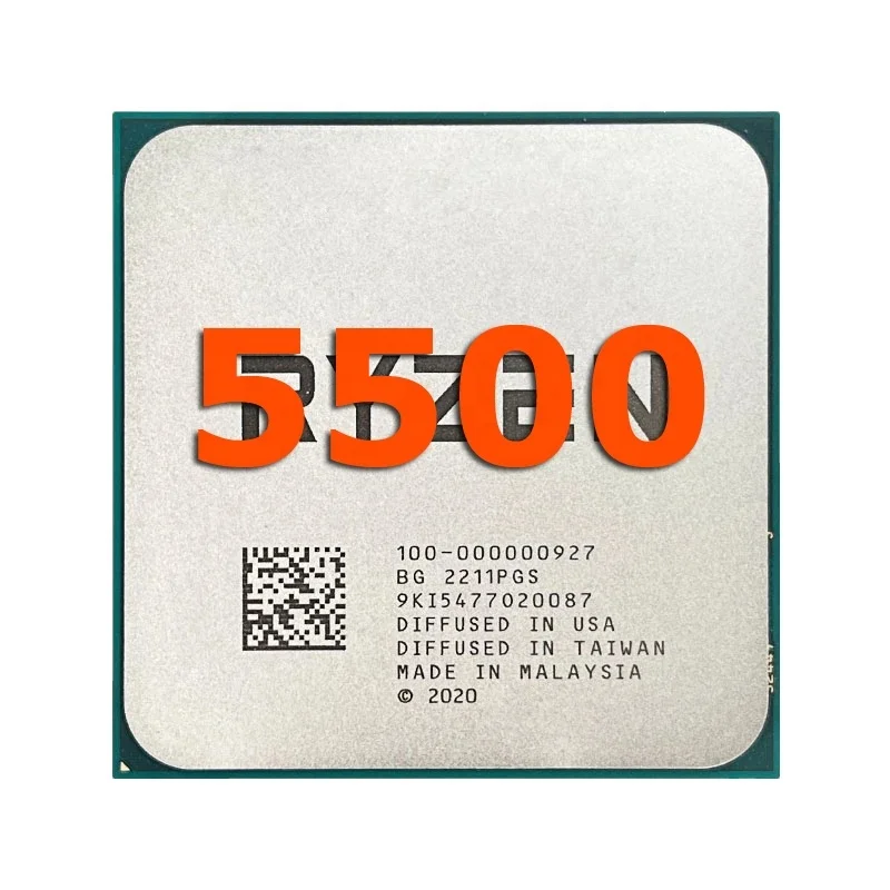 FOR AMD Ryzen 5 5500 R5 5500 3.6 GHz 6-Core 12-Thread CPU Processor 7NM L3=16M 100-000000457 Socket AM4 New but without cooler