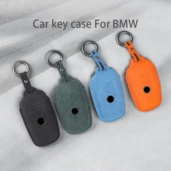 Leather Car Key Case Bag For BMW X1 X3 X5 X6 X7 1 3 5 6 7 SeriesF10 F20 F30 F15 F16 F07 F01 F02 Keychain Accessories