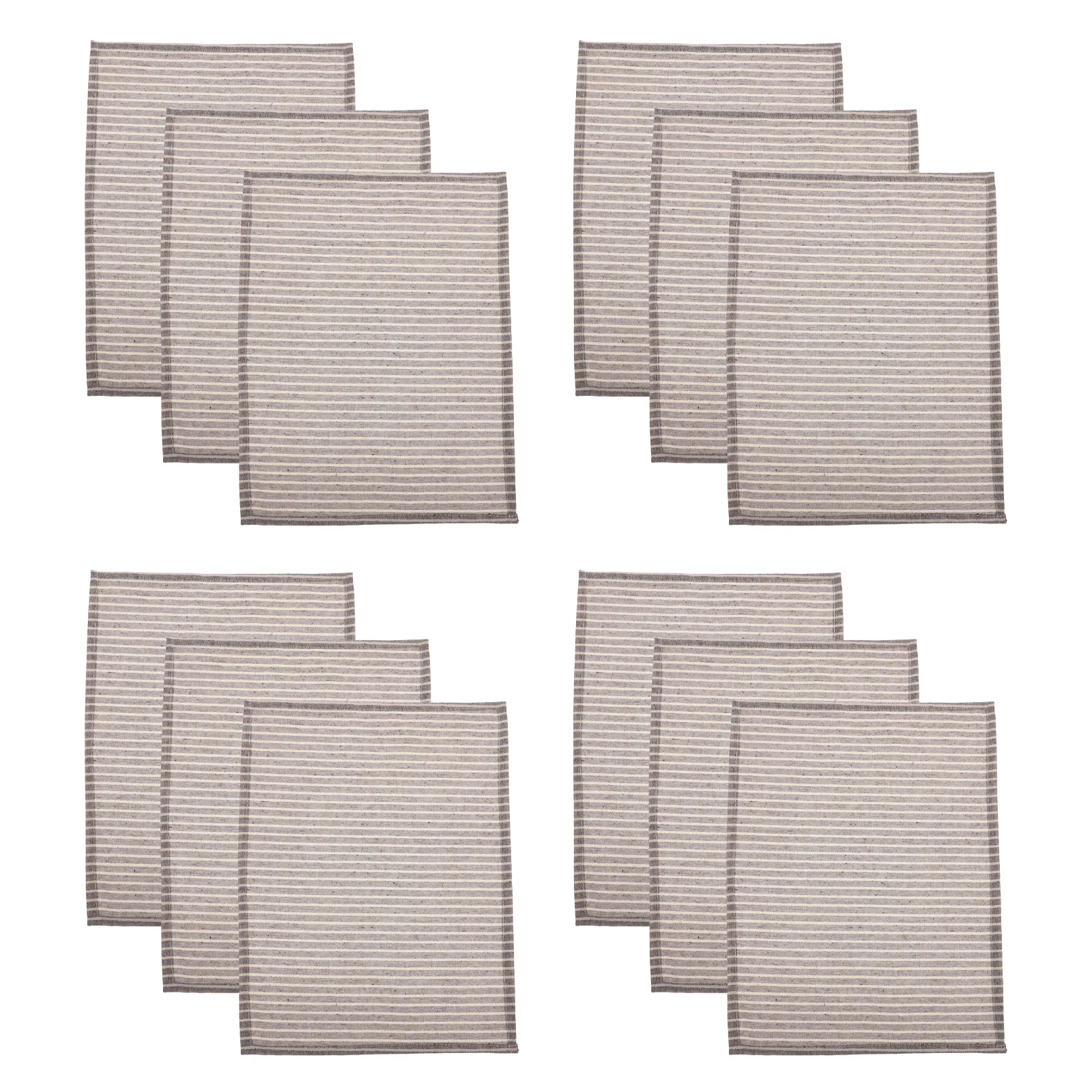 

12 Pcs Nordic Striped Linen Cotton Napkins Reusable Holiday Party Insulation Pads Table Bulk Washable Dining Cloth