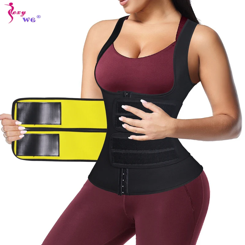 SEXYWG Women Waist Trainer Shirts Neoprene Slim Body Vest Weight Loss Tummy Control Strap Sauna Sweat Hot Suits Workout Tops