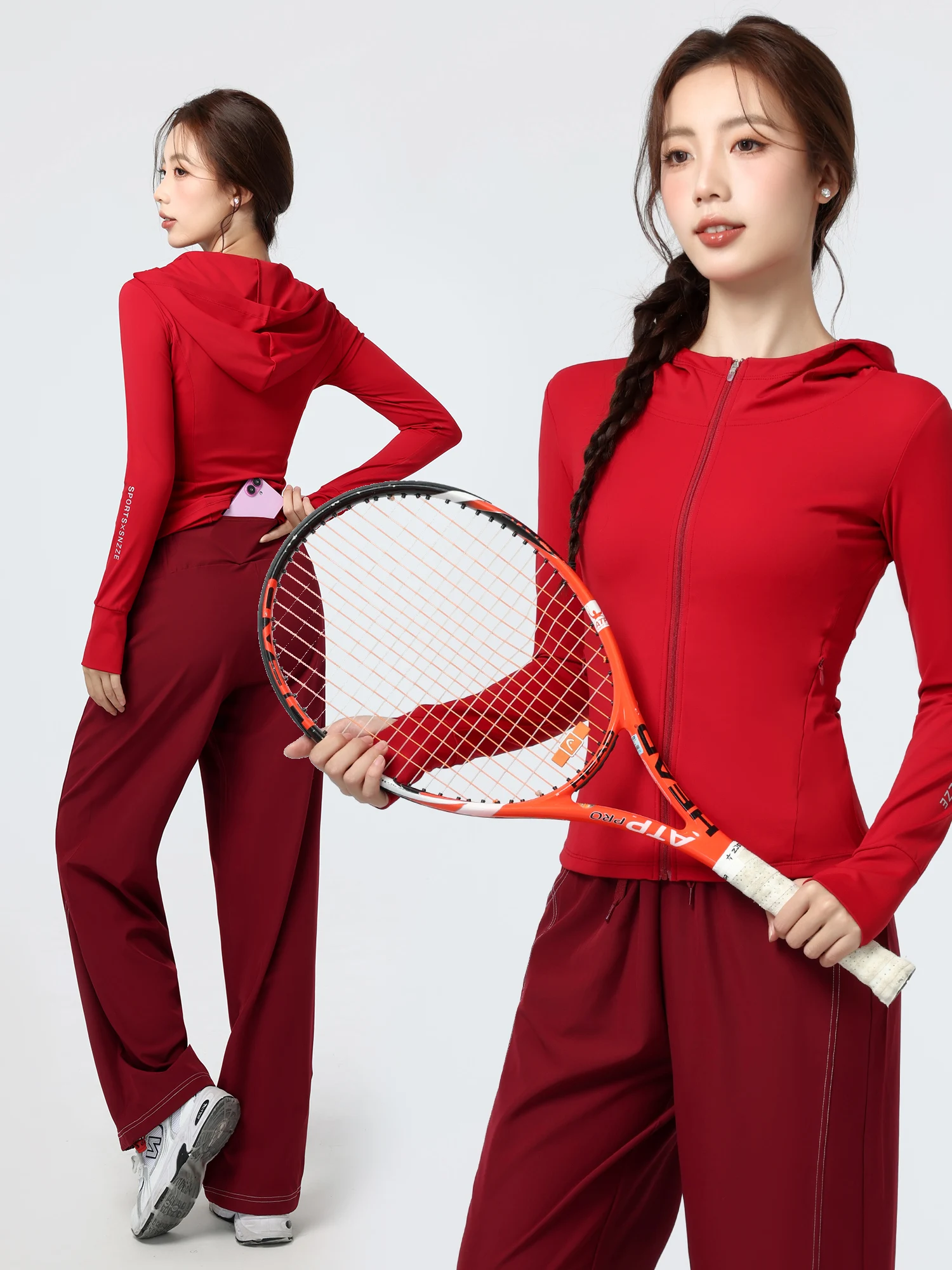 

Женский спортивный костюм: новая зимняя коллекция, куртка с капюшоном, быстросохнущая, для активного отдыха, походов, фитнеса и тренировок, длинные брюки из нейлоновой ткани