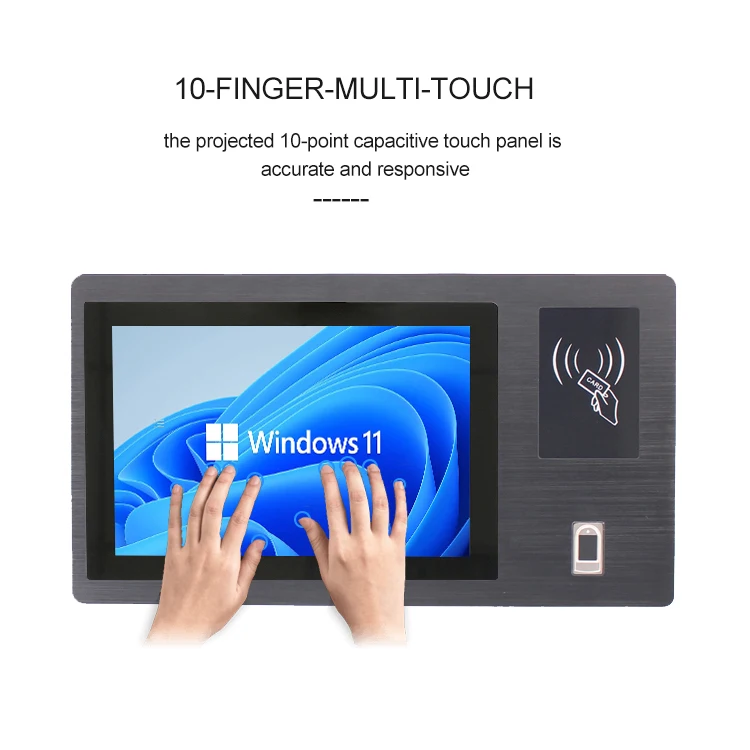 10.1'' RFID Reader Industrial Touch Screen Panel Pc Linux Os IP65 All in One Pc With Fingerprint