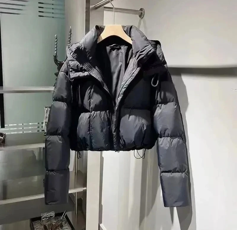 سترة نسائية مبطنة بالقطن كاجوال متعددة الاستخدامات سترة شتوية نسائية بسيطة راقية ملابس خارجية قصيرة للسيدات