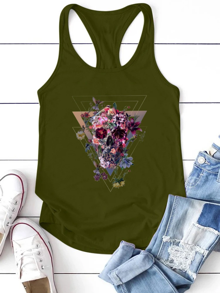 Seeyoushy Butterfly Skull Print Funny Womens Tank Top New Summer Loose Tank Tops Sleeveless Femme T-shirt Ropa Mujer Verano 2023