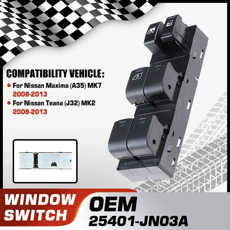 

25401-JN03A Electric Power Car Window Control Switch Button For Nissan Maxima A35 MK7 Nissan Teana J32 MK2 2008-2013 14+3 Pins