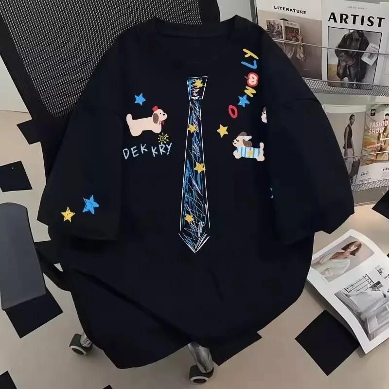 

Летняя мужская футболка с коротким рукавом из чистого хлопка с принтом, повседневная, удобная, свободного кроя, из мягкой ткани, топ с коротким рукавом.