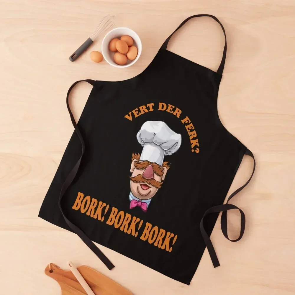 

The Swedish chef bork Apron Men'ss Kitchen Front Chef Uniform barber men Apron