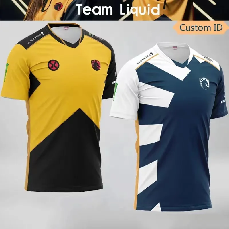 2023 Team Liquid Tactical Player Jersey Uniform Fans Game LOL CSGO DOTA2 T-shirt Men Women Custom ID T Shirt Summer Short Sleeve