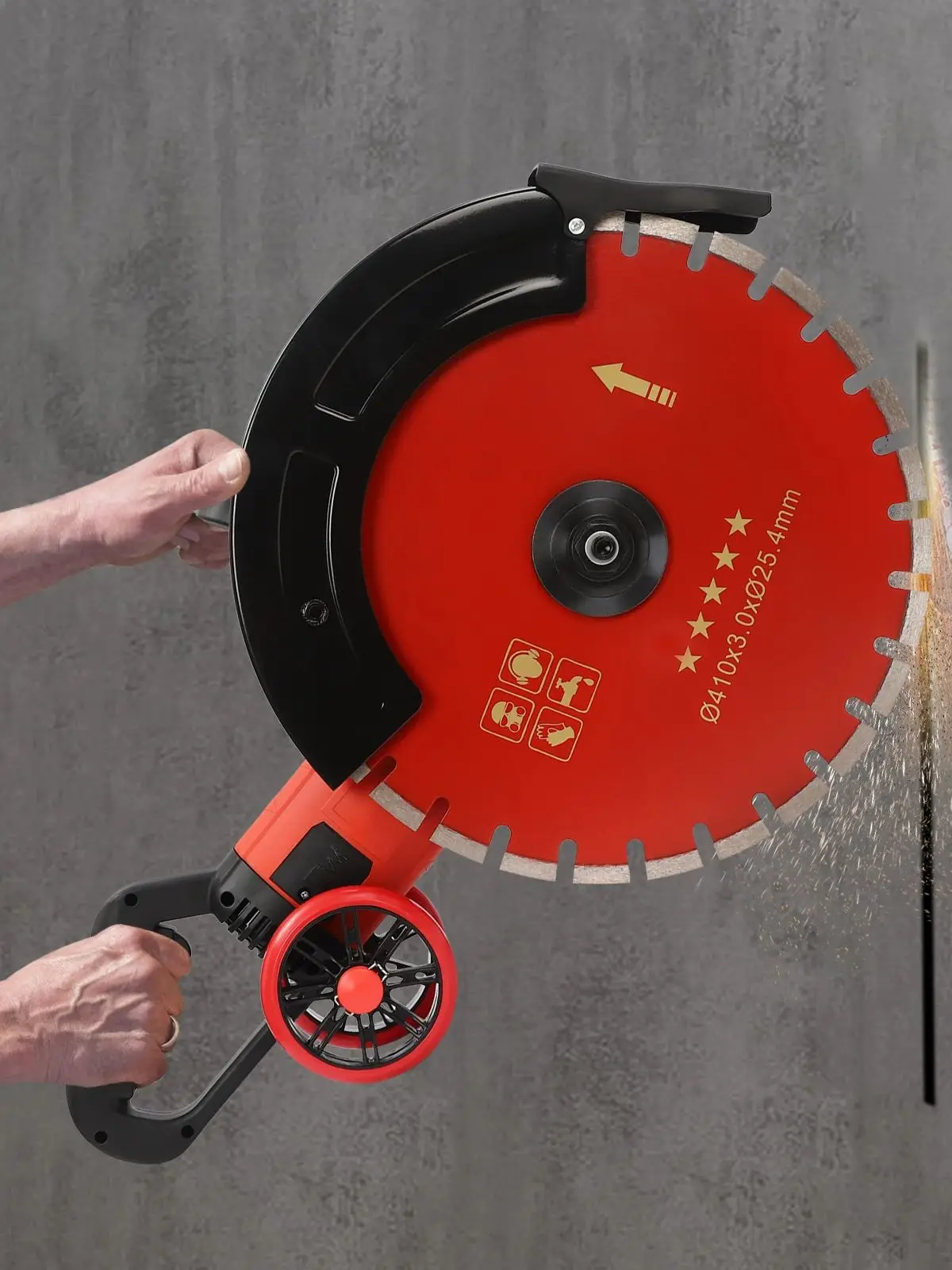 16 inch 4000W elektrische betonzaag, metselwerksnijder, sleufmachine, 165 mm snijdiepte met waterpomp voor het groeven van steen- en bakstenenmuren - afbeelding 2