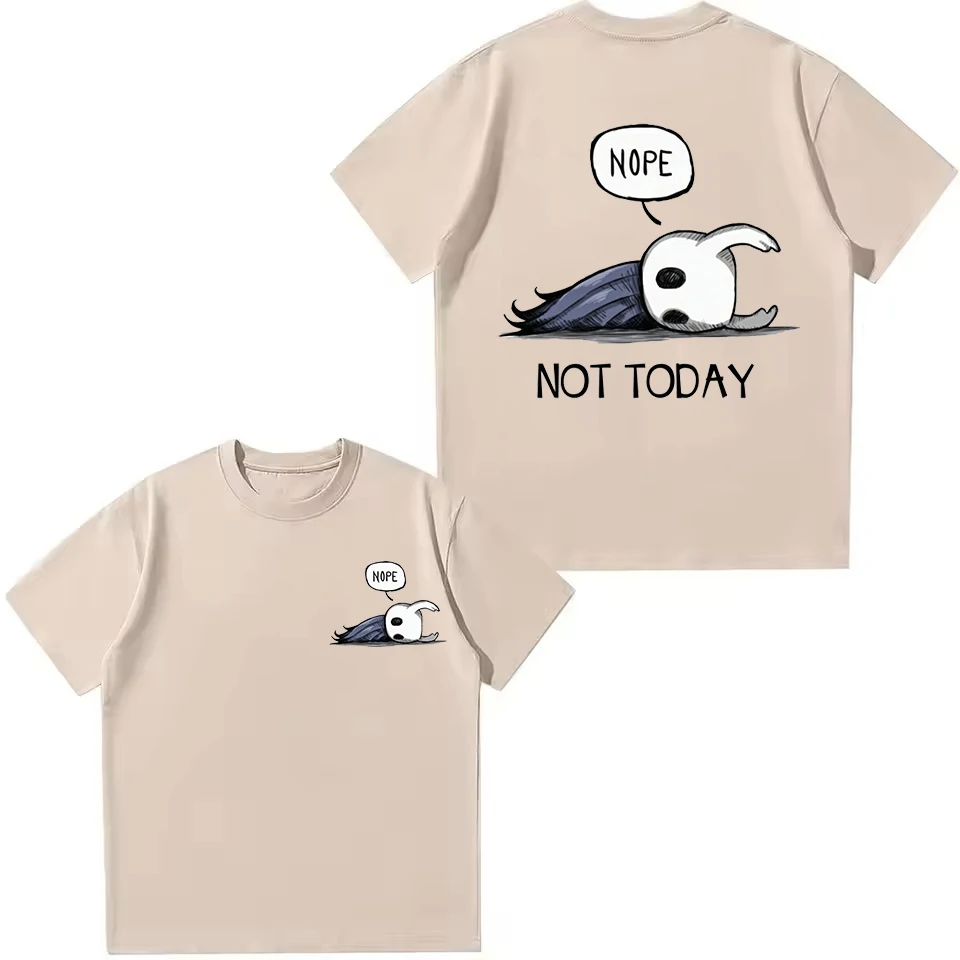 Funny Hollow Knight Nope Not Today Print T Shirt Children Clothing Boys Girl Summer Casual Short Sleeve Tee Kids Round Neck Tops