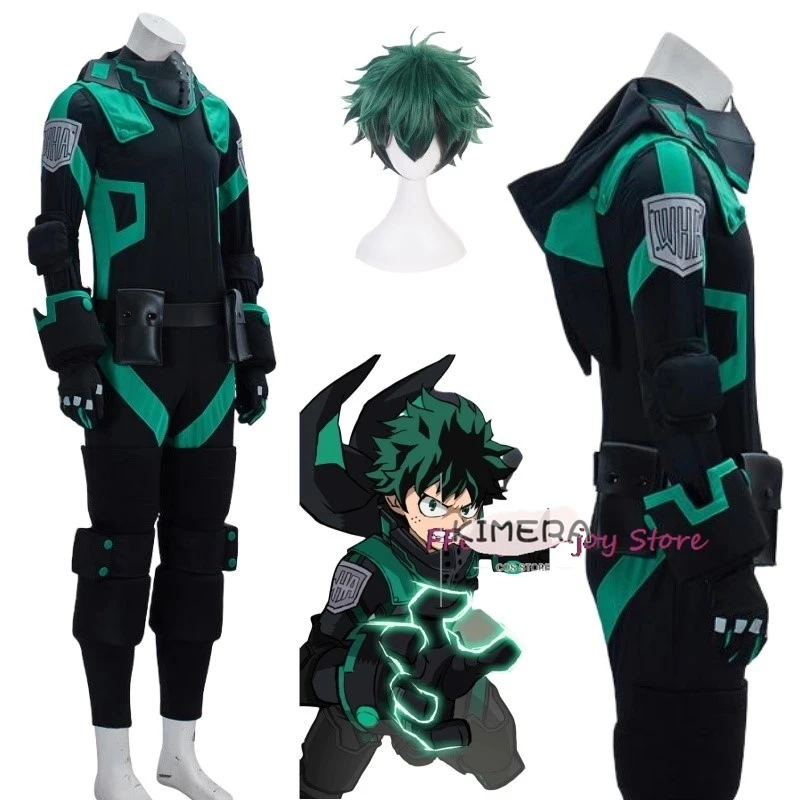 My Hero World Heroes Academia Mission Boku No Hero Akademia Izuku Midoriya Deku Cosplay Fancy Costume Green Battle Suit