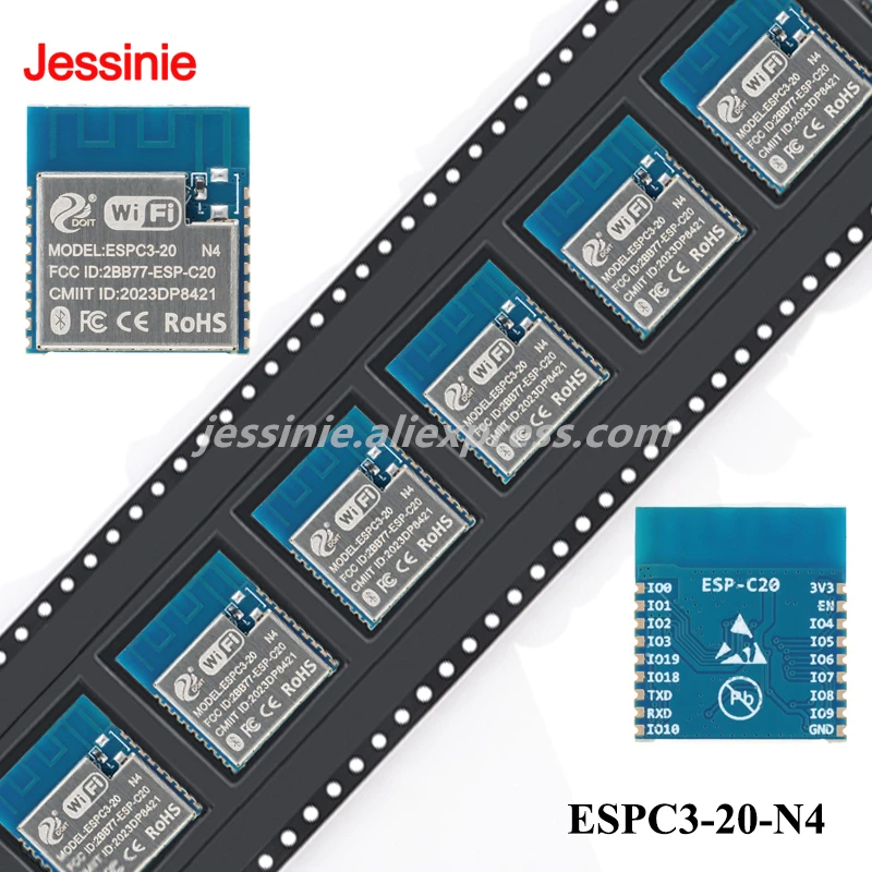 5 szt./1 szt. ESPC3-05-N4 ESPC3-12-N4 ESPC3-12E-N4 ESPC3-20-N4 ESPC3-20E-N4 32-bitowy MCU RISC-V Moduł BLE 5.0 WiFi z wbudowaną — zdjęcie produktu 6