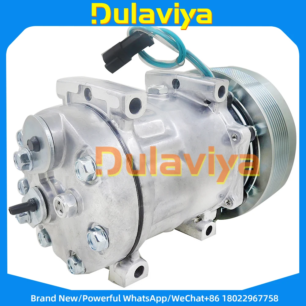 Auto AC Air Conditioning Compressor SD7H15 24V For Caterpillar Krone Truck 270124760 3249711 324-9711 507-3868 5073868