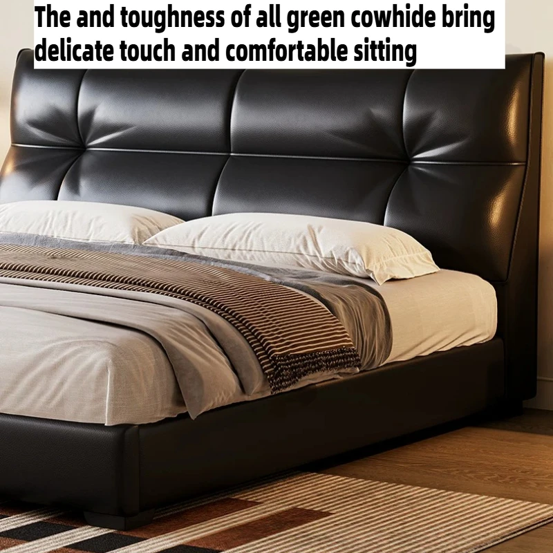 Cama de Cuero PU Negra Estilo - King Size Bed Frame With Storage Drawers reseña y precio
