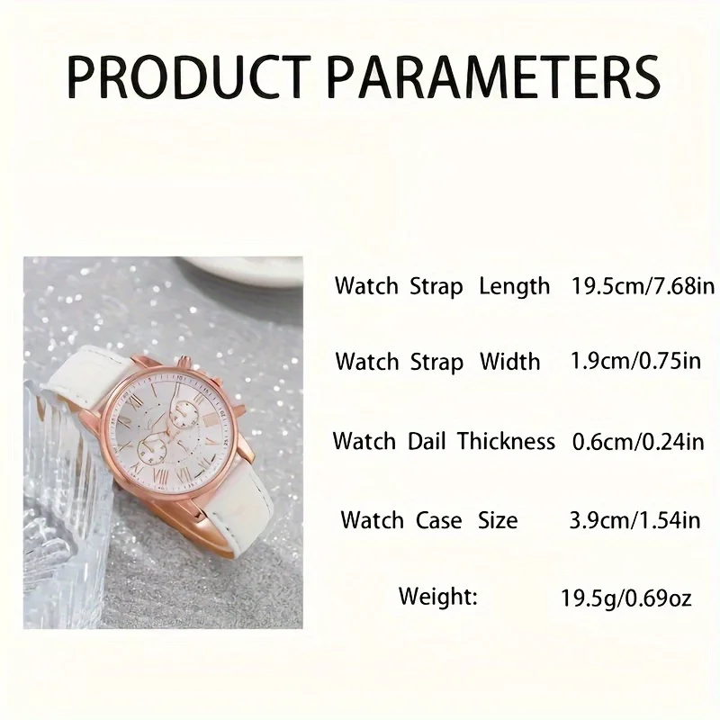 Mulheres L Fashion relógio de quartzo, analógico, couro PU, relógio de pulso, conjunto de joias borboleta, presente para a mãe, 6 peças