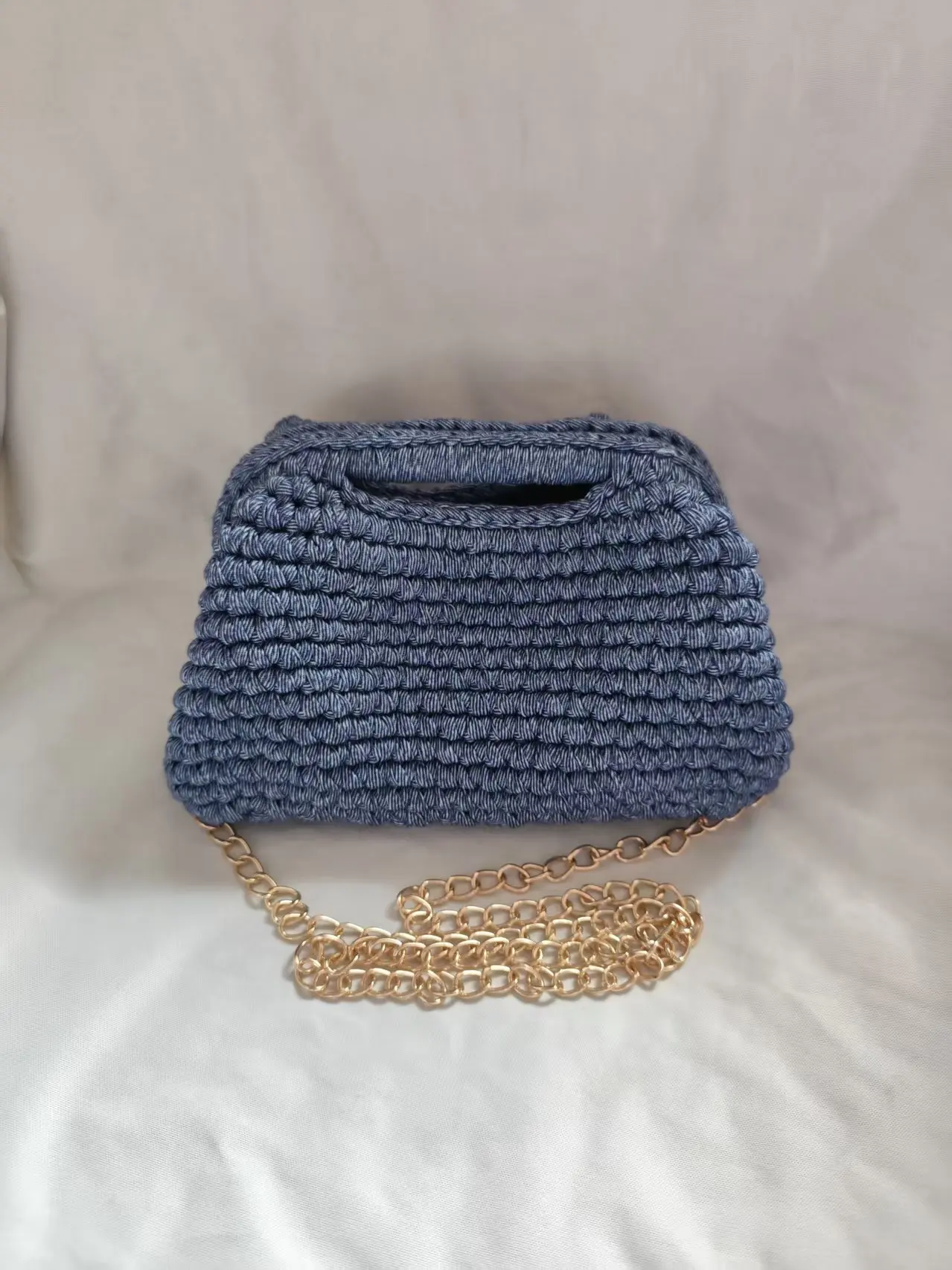 Yingzi Yiwu Handmade Crochet Macaron Mixed Color Bag, Casual Commuter Shoulder Bag, Crossbody & Clutch Purse