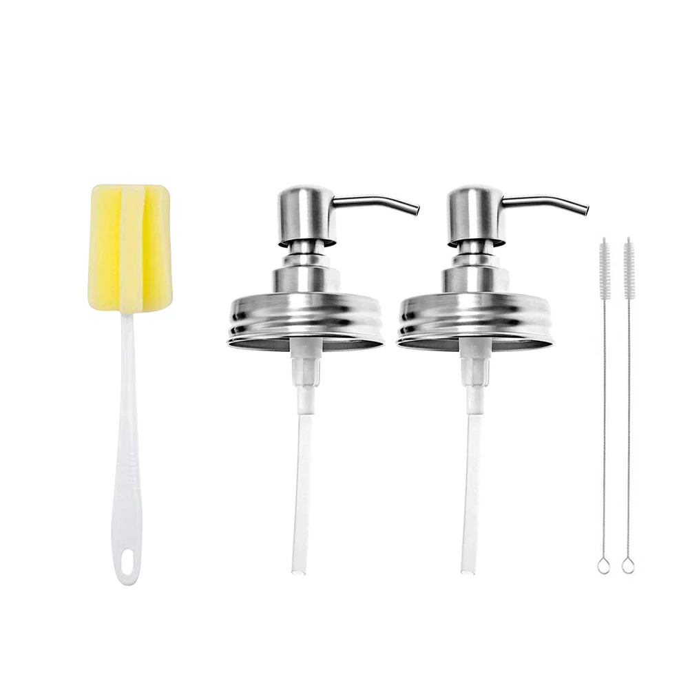 

2PCS Stainless Steel Soap Dispenser Lids Bottle Cover Lotion Dispenser Bathroom Accessories for Room with (Silver)