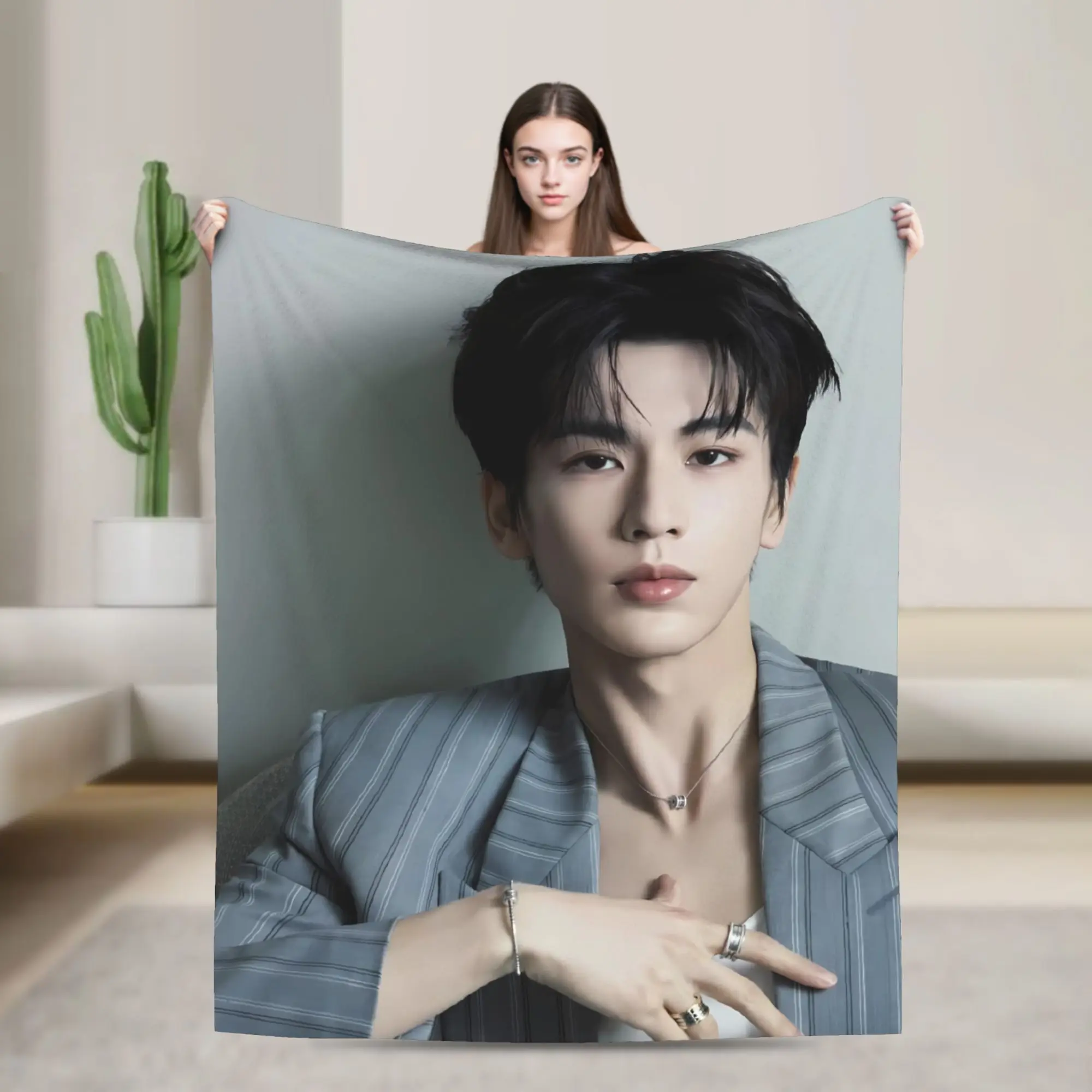 

Zhang Linghe Blanket Super Warm Street Trend Plush Throw Blanket For Living Room Decorative Flannel Bedspread Bed Cover