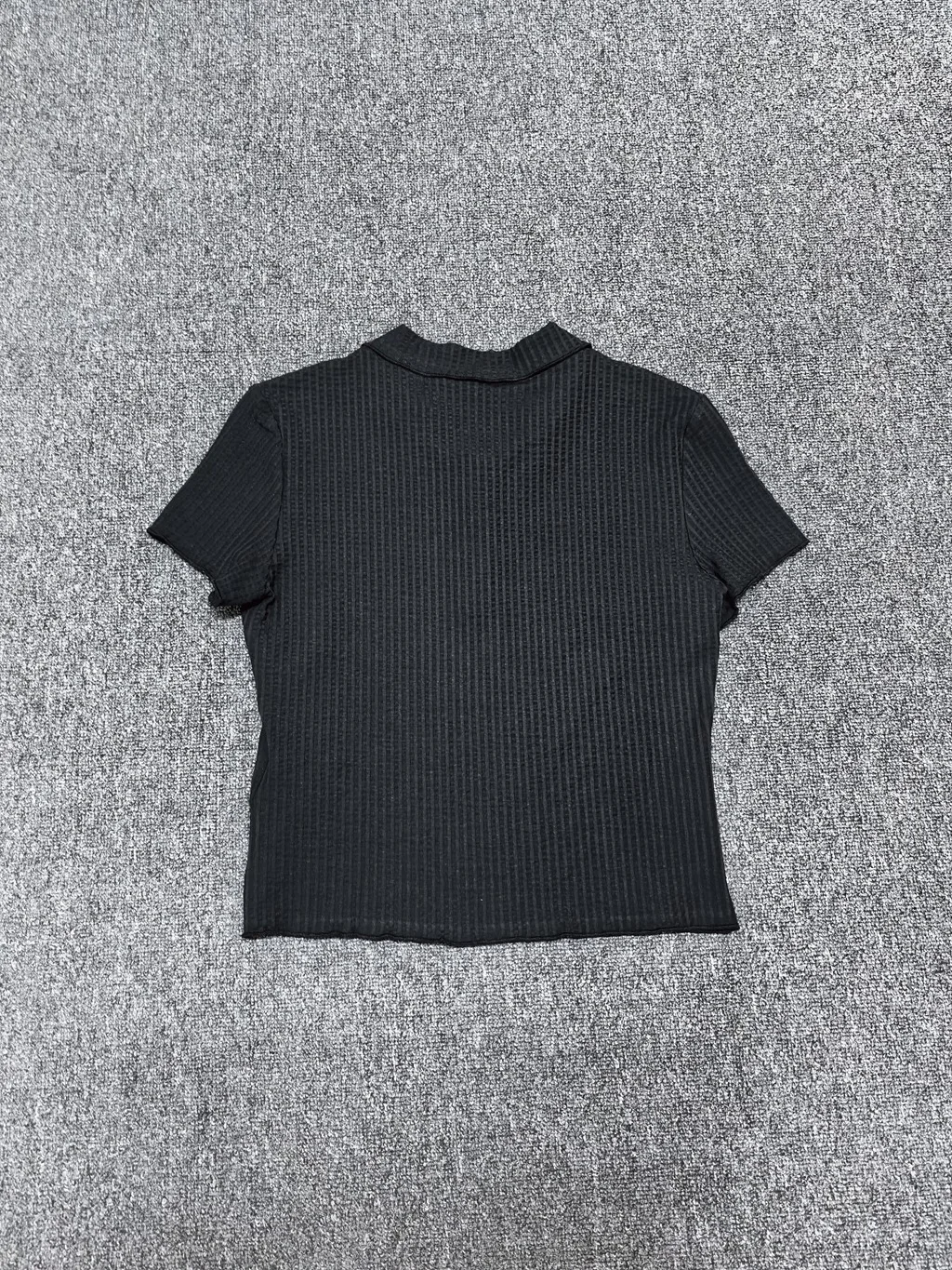 Women's Knitted Short-Sleeve T-Shirt — 2026 Spring/Summer New Arrival: Cropped Polo Top