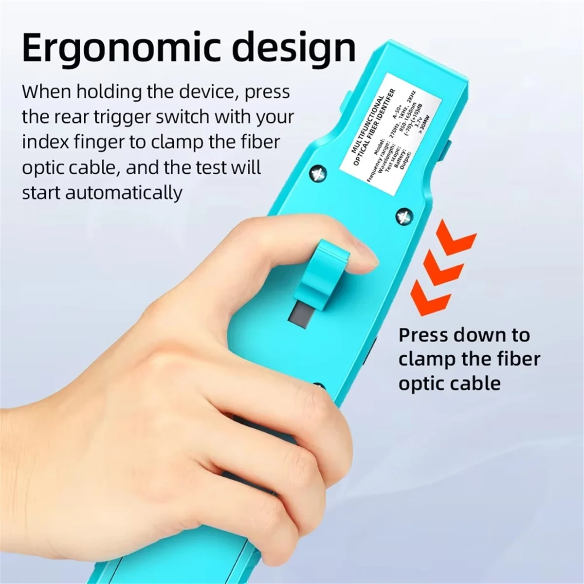 New A-50+ Active Optical Fiber Identifier 30mw Visual Fault Locator -50-+26dBm Rechargeable Fiber Cable Tester Detector