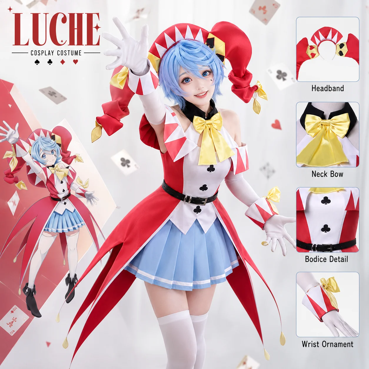 Luce Rubis Le Chevalier Exilé Costume Complet de Clown Style Chevalier Lourd pour Femmes Cosplay Anime Fête d'Halloween Scène Carnaval Convention