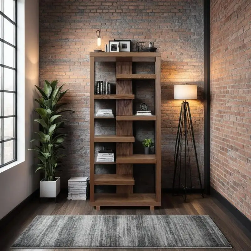 

80 Inch High Bookshelf, No Assembly Needed, Oak Finish, Classic Design, Perfect for Home or Office Storage, Stylish
